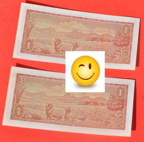 R1 banknotes in sequence -preservation II - crispy, but stains at the reverse numismatic opportunity