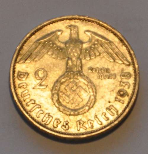 DEUTSCHES REICH - 2 REICHSMARK 1939 F - German 62.5% Ag Coin rare numismatic collectible