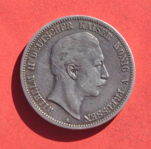 DEUTSCHES REICH 5 MARK 1903 A PRUSSIA Rare German 90% Silver Coin in excellent condition