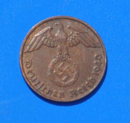DEUTSCHES REICH - 2 REICHSPFENNIG 1940 D - German Bronze Coin  rare numismatic collectible