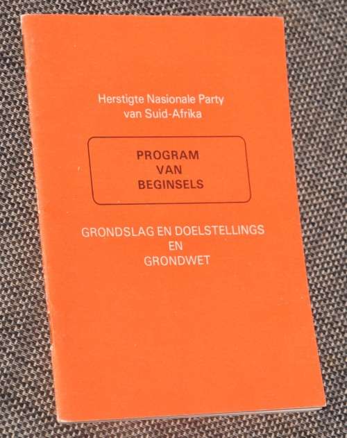 HNP PROGRAM VAN BEGINSELS - demanding Africana collectible