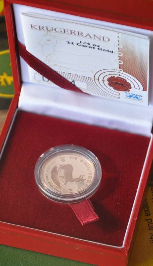 KRUGERRAND 1/4 oz Gold PROOF COIN 2008  - SA MINT BOX & CERTIFICATE