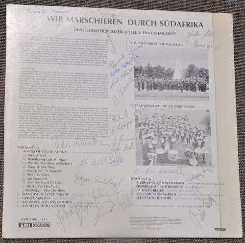 original LP RECORD German Police Orchestra marching through South Africa - with all signatures