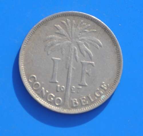 BELGIAN CONGO 1 Franc 1927 (French) - SUPERB NUMISMATIC COLLECTIBLE