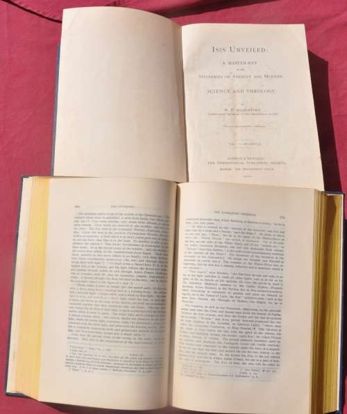 ISIS UNVEILED by H.P. Blavatsky (1910) complete set of 2 volumes demanding theosophical collectibles