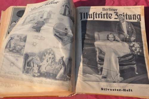 FAMOUS CULTURAL WEEKLY 1935 - rare original THIRD REICH collectibles - issues bound to book