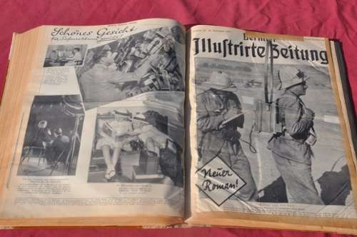 FAMOUS CULTURAL WEEKLY 1935 - rare original THIRD REICH collectibles - issues bound to book