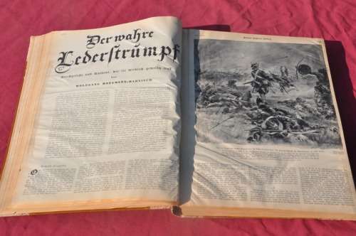 FAMOUS CULTURAL WEEKLY 1935 - rare original THIRD REICH collectibles - issues bound to book