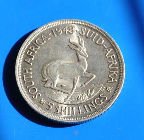 5 SHILLINGS 1948 CROWN 80% Silver 5S almost UNC/MS - *lucrative investment*