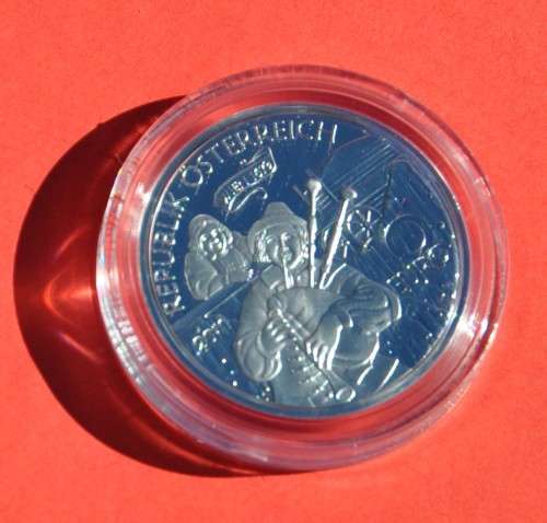 Austria ÖSTERREICH 10 Silver Euro 2011 - Der liebe Augustin - PROOF WITH CERTIFICATE