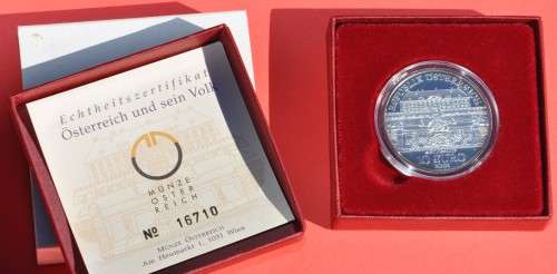 Austria ÖSTERREICH 10 Silver Euro 2003 - Schloss Hof - PROOF WITH CERTIFICATE