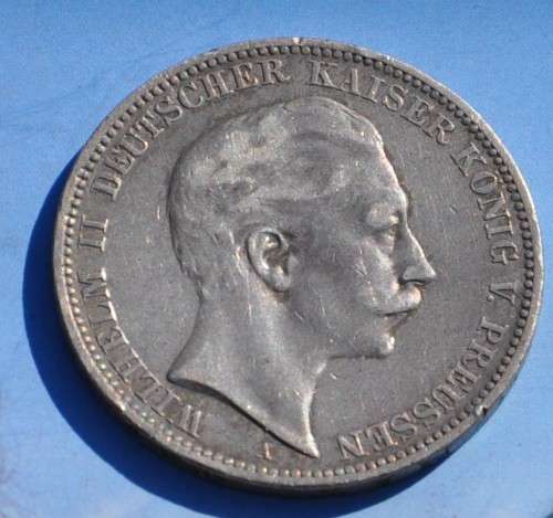 DEUTSCHES REICH 3 MARK 1911 A PRUSSIA Rare German 90% Silver Coin in collectible preservation