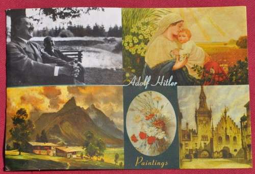 POSTCARD commemorating ART WORKS of ADOLF HITLER - THIRD REICH collectible in excellent preservation