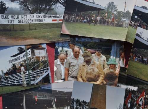 13 ARCHIVE PHOTOS from the Nordbruch-Collection on AWB / EUGENE TERRE'BLANCHE Paardekraal 1986