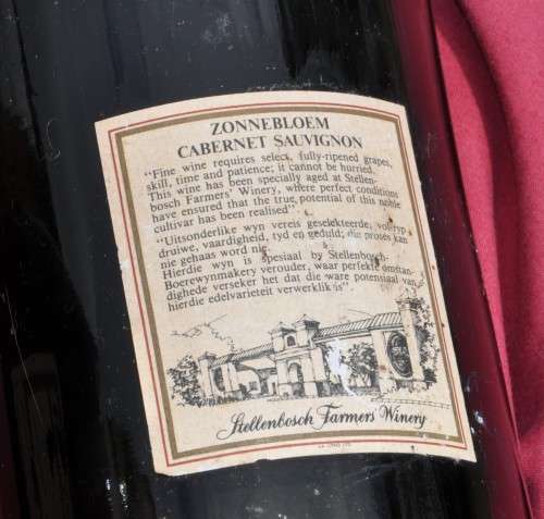 ZONNEBLOEM CABERNET SAUVIGNON 1984 MAGNUM  originally corked, professionally stored PICK UP POSSIBLE