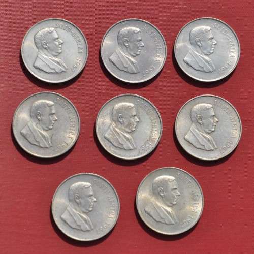 8x Dr H.F. VERWOERD R1 Silver 1967 A & E * aUNC *(bag marks, toning) Your bid for the all