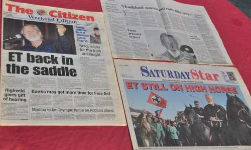 Crazy R1 No Reserve LOT OF 17 DEMANDING NEWSPAPERS AWB HNP KP ANC - VERY RARE AFRICANA COLLECTIBLES