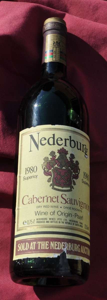 NEDERBURG Cabernet Sauvignon 1980 FROM THE NEDERBURG AUCTION originally corked professionally stored