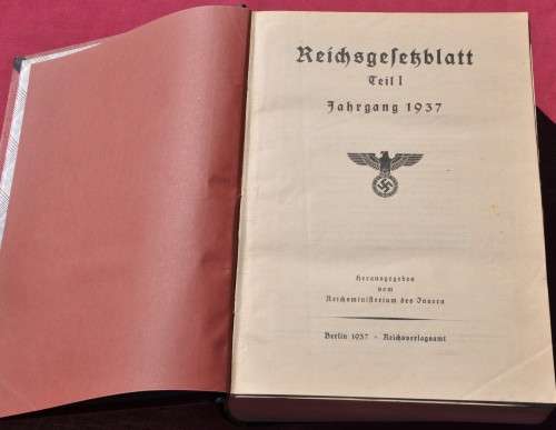REICHSGESETZBLATT 1937 (1) - Laws & Decrees in NS Germany - Original THIRD REICH document