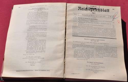 REICHSGESETZBLATT 1937 (1) - Laws & Decrees in NS Germany - Original THIRD REICH document