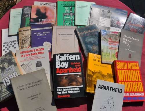 AFRICANA COLLECTION of BOOKS on APARTHEID SEGREGATION DISCRIMINATION AFSONDERLIKE ONTWIKKELING etc.