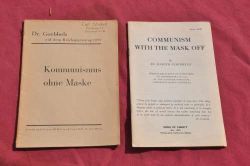 COMMUNISM WITH THE MASK OFF by Joseph Goebbels (1935) - RARE THIRD REICH COLLECTIBLE