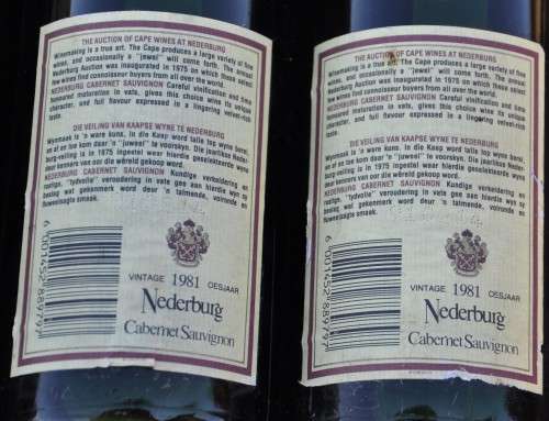 9 NEDERBURG Cabernet Sauvignon 1981 (NEDERBURG AUCTION) - your buy per bottle