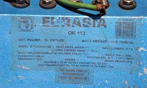 ARC WELDER - Eurasia OK 160 - OIL COOLED - fully working condition