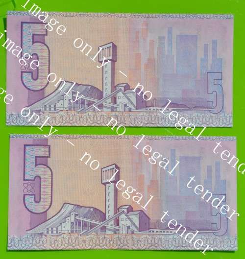 R5 1984, prefix B5, E/A, Gerhard de Kock, 3rd issue ***EF+*** two notes in sequence