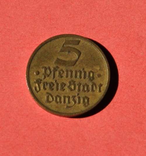 GERMANY DANZIG 5 Pfennig 1932 ***EF*** DEUTSCHES REICH (FREIE STADT DANZIG)
