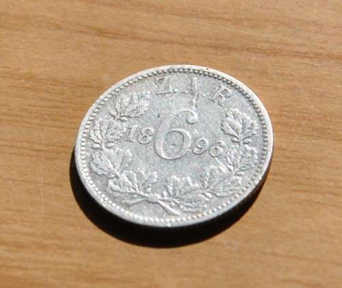 ZUID-AFRIKAANSCHE REPUBLIEK 6 Pence 1896 6d Sixpence ZAR