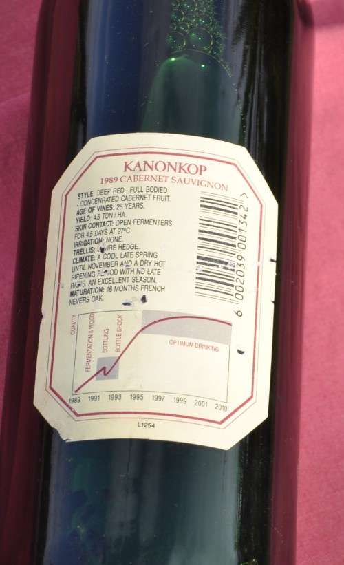 KANONKOP Cabernet Sauvignon 1989