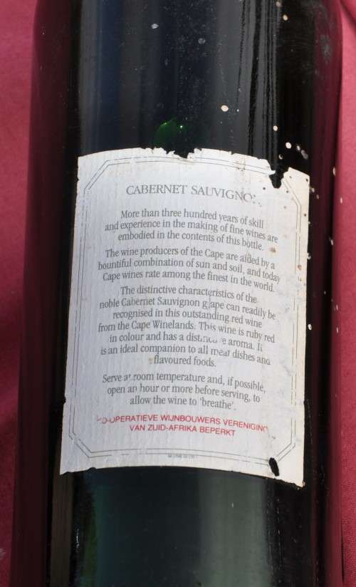 KWV Cabernet Sauvignon 1982