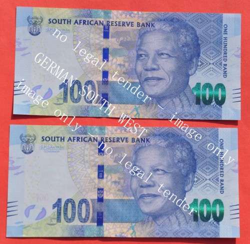 R100 2018/19 prefix PV, Var, L Kganyago, 1st issue ***UNC*** 2 consecutive notes