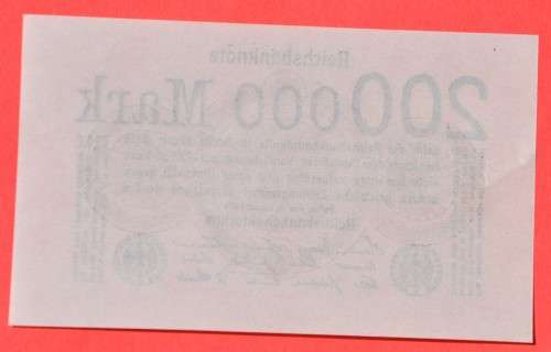 GERMANY 200,000 Mark 1923  - Weimar Republic DEUTSCHES REICH, Ro. 99b ***UNC-***