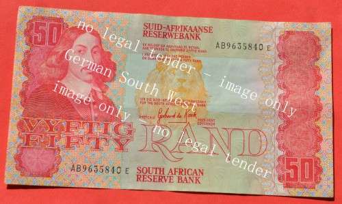 50 Rand 1984 R50, prefix AB, A/E, GPC de Kock, 3rd issue - very collectible condition