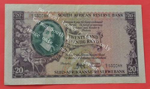 20 Rand 1961 R20, prefix D1, E/A, MH de Kock, 4th and only issue - VERY COLLECTIBLE