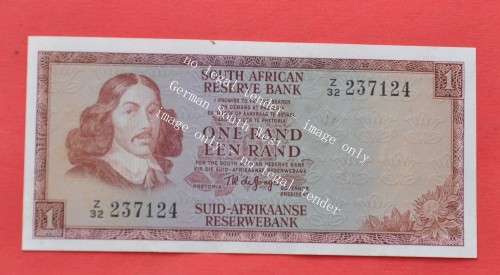 1 Rand 1975 R1, prefix Z32, E/A, TW de Jongh, 3rd issue - UNCIRCULATED REPLACEMENT NOTE