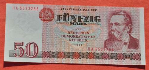 GERMANY 50 Mark 1971 - DDR/GDR, Ro. 360c (Pick 30) **UNC**