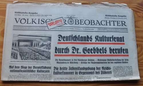 VÖLKISCHER BEOBACHTER 16 November 1935 - Original THIRD REICH daily newspaper VERY RARE