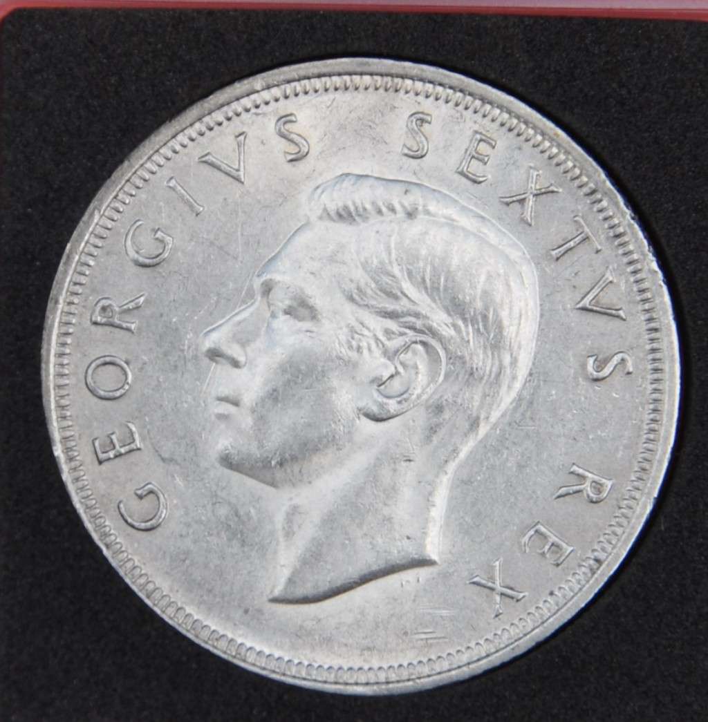 5 Shillings 1950, CROWN, uncirculated with bag marks and hairlines
