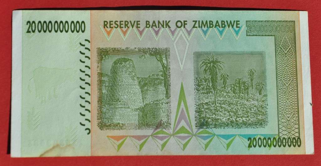 ZIMBABWE 20 Billion Dollars 2008, AA prefix, ***EF***
