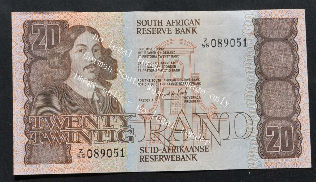 20 Rand 1984, prefix Z/55, E/A, GPC de Kock, 3rd issue, replacement,  ***EF+*** - read description