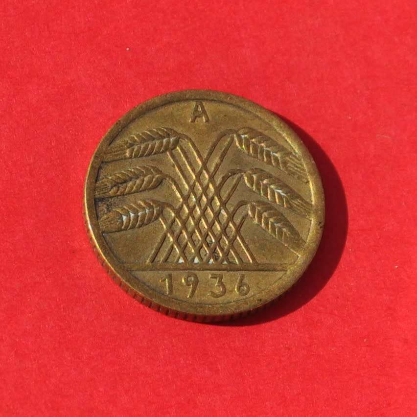 GERMANY (THIRD REICH) 5 Reichspfennig 1936 A (aUNC)