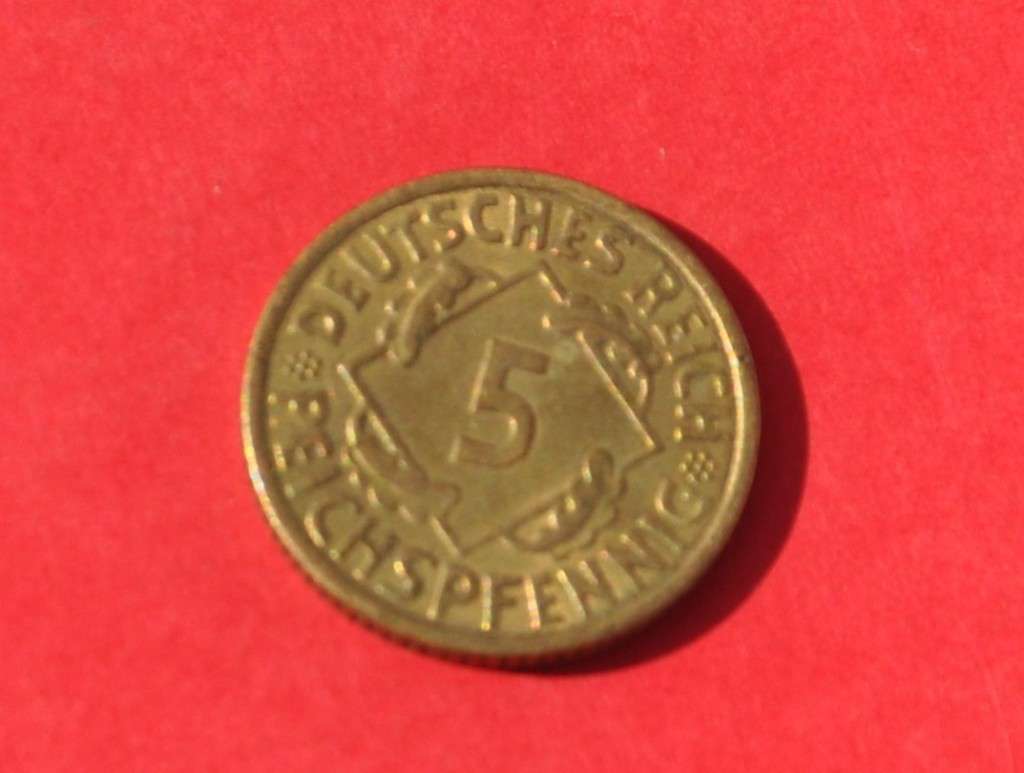 GERMANY (THIRD REICH) 5 Reichspfennig 1936 A (aUNC)