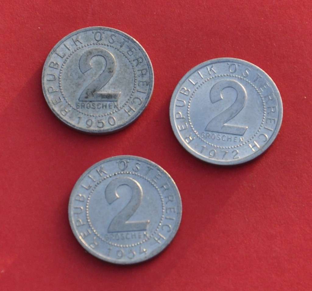 AUSTRIA 3x 2 Groschen 50/54/72 & ALLIED ATROCITIES and MASSACRES IN GERMANY/AUSTRIA 1944-51