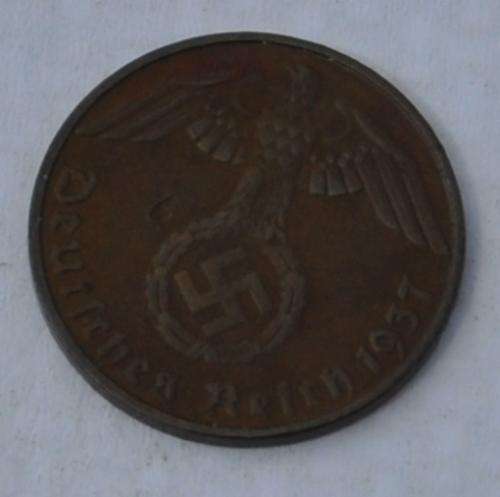 DEUTSCHES REICH - 1 REICHSPFENNIG 1937 D - Very rare numismatic Germany collectible in top condition