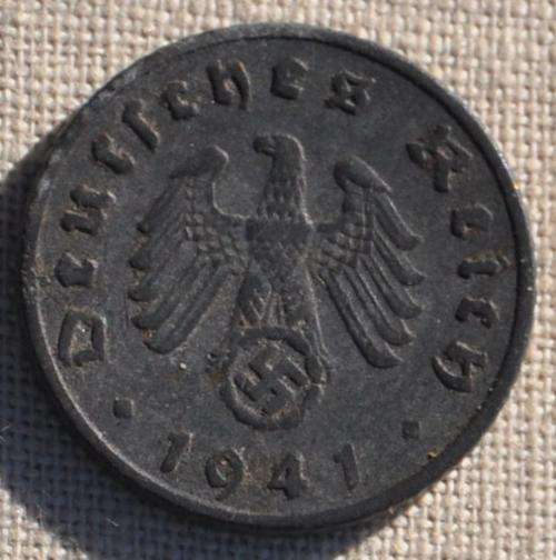 DEUTSCHES REICH - 5 REICHSPFENNIG 1941 F - rare German Third Reich numismatic collectible