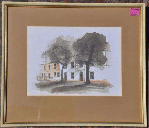 DORP STREET STELLENBOSCH by W HEILDON - SOUTH AFRCAN VINTAGE PRINT FRAMED by SCHWEICKERDT PRETORIA