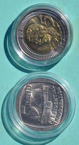 R5 MANDELA 90th BIRTHDAY (encapsulated) plus R5 PRESIDENTIAL INAUGURATION (encapsulated)